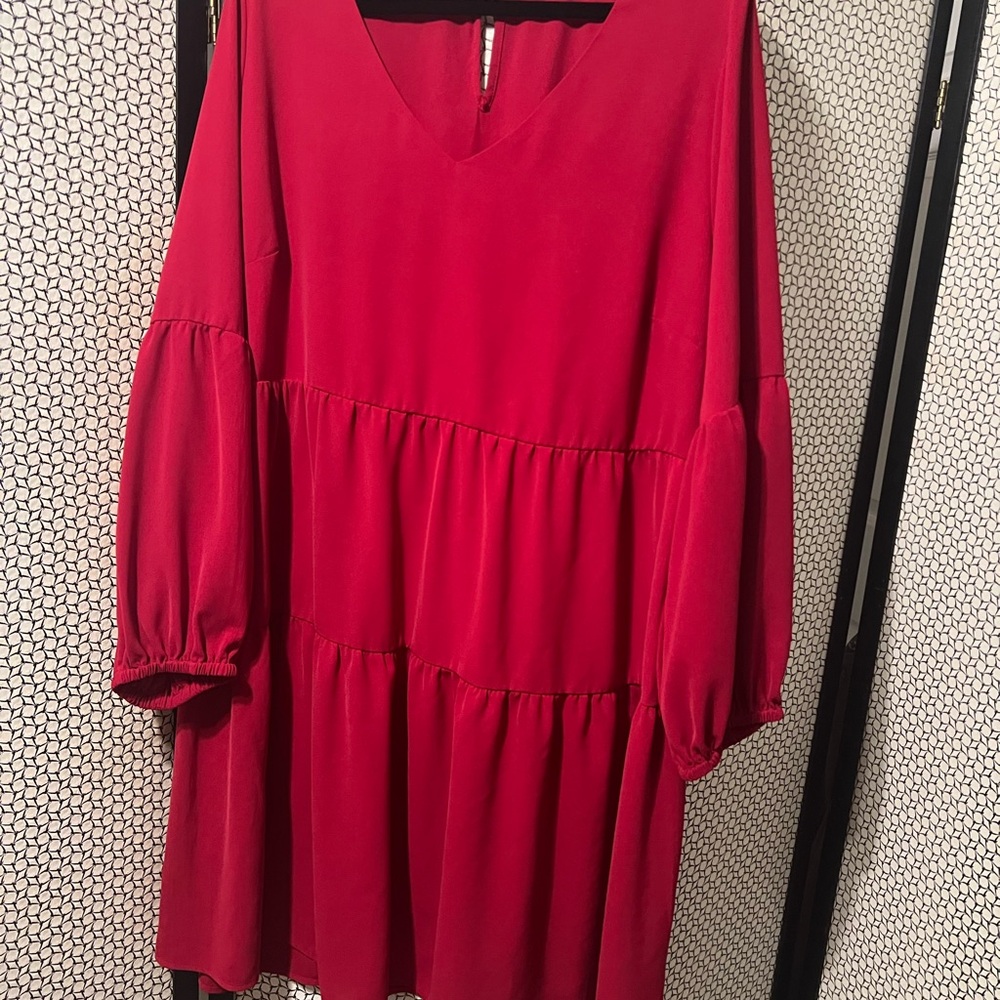 Pinup Fashion Red Tiered Babydoll Dress – Size 20W